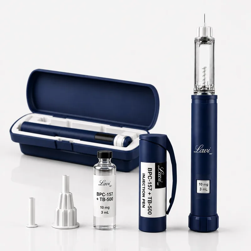 BPC-157 / TB-500 injection pen with vial and carry case
