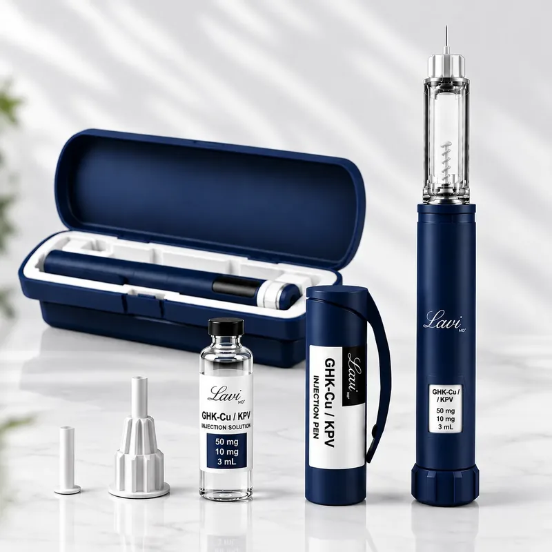 GHK-Cu / KPV injection pen with vial and carry case