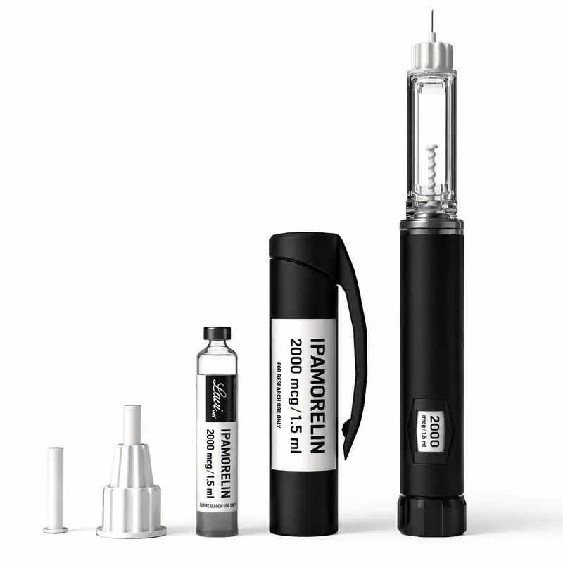 Ipamorelin injection pen with vial and carry case