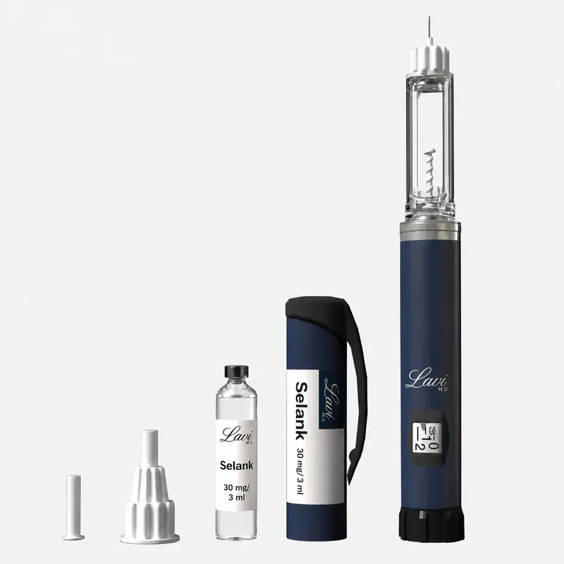 Selank injection pen with vial and carry case